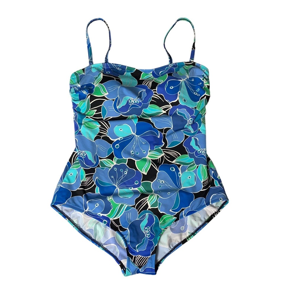 Seekers Australia Swimsuit 16‎ Blue One Piece Built In Bra Padding